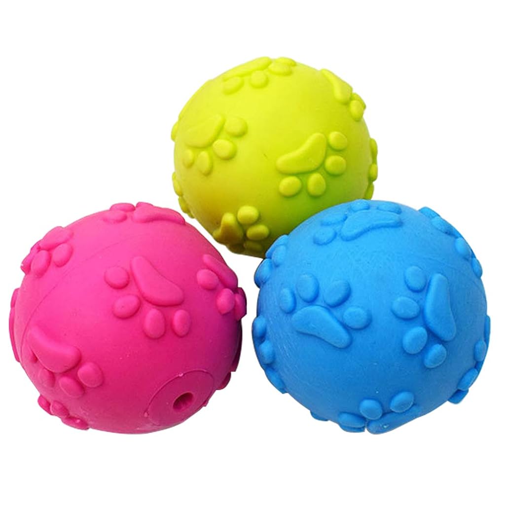 Qpets® 3Pcs Dog Ball Toys 2.56 inches Dog Fetch Game Balls Colorful Interactive Pet Ball Toys Cute Paws Embossing Toy Balls for Cats Dogs Throw and Catch Ball Qpets® 3Pcs Dog Ball Toys 2.56 inches Dog Fetch Game Balls Colorful Interactive Pet Ball Toys Cute Paws Embossing Toy Balls for Cats Dogs Throw and Catch Ball